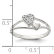 Sterling Silver Polished CZ Double Heart Ring