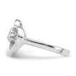Sterling Silver Rhodium-plated CZ Open Heart Ring