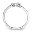 Sterling Silver Rhodium-plated CZ Double Heart Ring