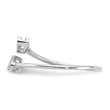 Sterling Silver Rhodium-plated CZ Double Heart Ring