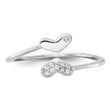 Sterling Silver Rhodium-plated CZ Double Heart Ring