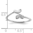 Sterling Silver Rhodium-plated CZ Double Heart Ring