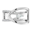 Sterling Silver Rhodium-plated Fancy CZ Ring