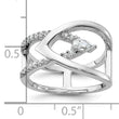 Sterling Silver Rhodium-plated Fancy CZ Ring