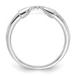 Sterling Silver Rhodium-plated CZ with Open Arrow Band