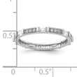 Sterling Silver Rhodium-plated Micro Pave and Baguette CZ Eternity Band