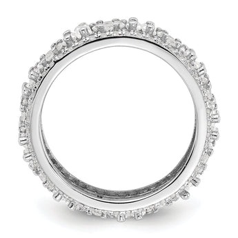 Sterling Silver Rhodium-plated CZ Eternity Band