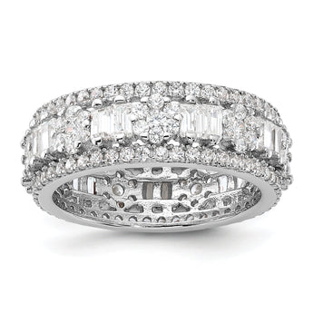 Sterling Silver Rhodium-plated CZ Eternity Band