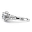 Sterling Silver Rhodium-plated CZ Double Row Ring
