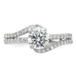 Sterling Silver Rhodium-plated CZ Double Row Ring