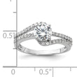 Sterling Silver Rhodium-plated CZ Double Row Ring