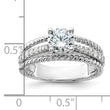 Sterling Silver Rhodium-plated Fancy Engagement CZ Ring