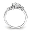 Sterling Silver Rhodium-plated  Fancy CZ Ring