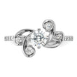 Sterling Silver Rhodium-plated  Fancy CZ Ring