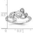 Sterling Silver Rhodium-plated  Fancy CZ Ring
