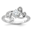 Sterling Silver Rhodium-plated  Fancy CZ Ring
