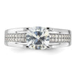 Sterling Silver Rhodium-plated CZ Ring
