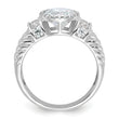 Sterling Silver Rhodium-plated CZ Rope Design Ring