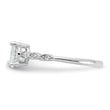 Sterling Silver Rhodium-plated Fancy CZ Engagement Ring
