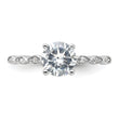 Sterling Silver Rhodium-plated Fancy CZ Engagement Ring