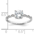 Sterling Silver Rhodium-plated Fancy CZ Engagement Ring