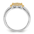 Sterling Silver Rhodium/Gold-tone Pav‚ CZ Ring