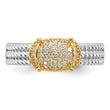Sterling Silver Rhodium/Gold-tone Pav‚ CZ Ring