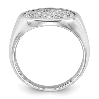 Sterling Silver Rhodium-plated Polished CZ Fashion Ring
