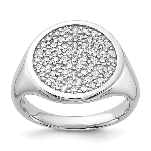 Sterling Silver Rhodium-plated Polished CZ Fashion Ring