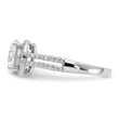 Sterling Silver Rhodium-plated CZ Halo Ring