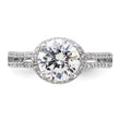 Sterling Silver Rhodium-plated CZ Halo Ring