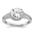 Sterling Silver Rhodium-plated CZ Halo Ring