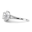 Sterling Silver Rhodium-plated CZ Halo Ring