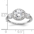 Sterling Silver Rhodium-plated CZ Halo Ring