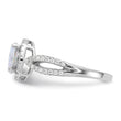 Sterling Silver Rhodium-plated Iridescent CZ Halo Ring
