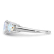 Sterling Silver Rhodium-plated Iridescent CZ 3-Stone Ring