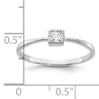 Sterling Silver Rhodium-plated Square CZ Ring