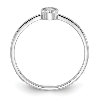 Sterling Silver Rhodium-plated CZ Ring