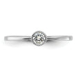 Sterling Silver Rhodium-plated CZ Ring