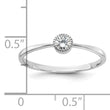 Sterling Silver Rhodium-plated CZ Ring