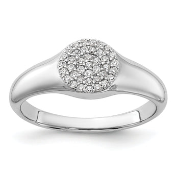 Sterling Silver Rhodium-plated Micro Pave CZ Ring
