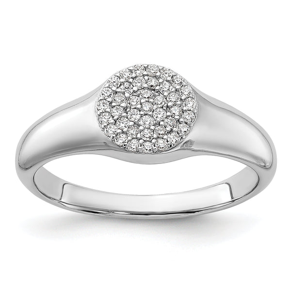 Sterling Silver Rhodium-plated Micro Pave CZ Ring