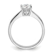Sterling Silver Rhodium-plated 5mm Round CZ 6-prong Engagement Ring
