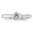 Sterling Silver Rhodium-plated 5mm Round CZ 6-prong Engagement Ring
