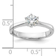 Sterling Silver Rhodium-plated 5mm Round CZ 6-prong Engagement Ring