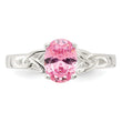 Sterling Silver Polished Pink CZ Ring