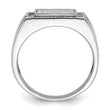 Sterling Silver Rhodium-plated CZ Signet Ring