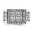 Sterling Silver Rhodium-plated CZ Signet Ring