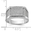 Sterling Silver Rhodium-plated CZ Signet Ring