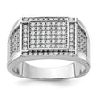 Sterling Silver Rhodium-plated CZ Signet Ring